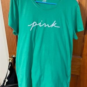 PINK Victoria's Secret Teal Top with White Logo